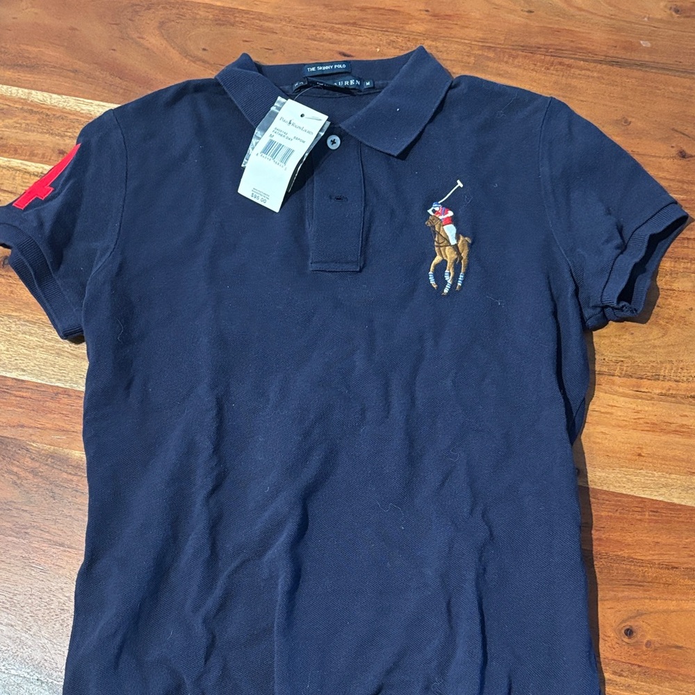 Navy Ralph Lauren Polo Shirt with Embroidered Logo